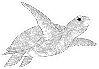 Zentangle Sea Turtle Sticker