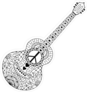 Zentangle Style Hippie Guitar Sticker