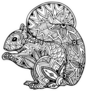 Zentangle Style Squirrel Sticker