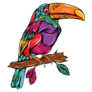Zentangle Tropical Toucan Sticker