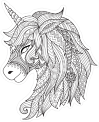 Zentangle Unicorn Sticker