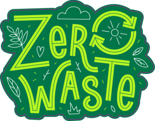 Zero Waste Lettering Quote, Recycle And Reuse, Reduce Sticker