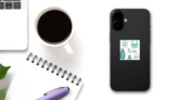 Zero Waste Life Slogan Sticker on a Phone (New) example