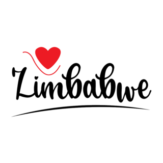 Zimbabwe Country Text Red Love Sticker