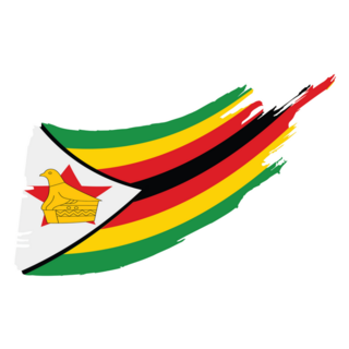 Zimbabwe Flag Brush Stroke Sticker