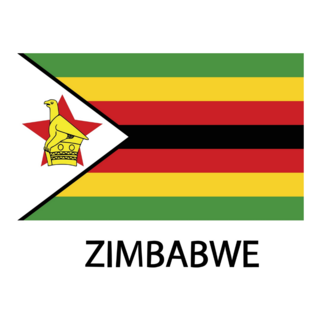 Zimbabwe Flag Lettering Art Sticker