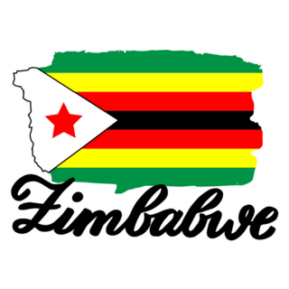 Zimbabwe Flag Lettering Sticker