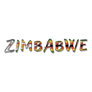 Zimbabwe Flag Ribbon Typography Sticker