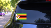 Zimbabwe Flag Sticker on a Rear Car Window (New) example