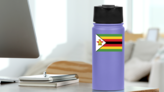 Zimbabwe Flag Sticker on a Water Bottle (New) example