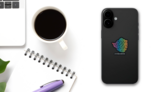 Zimbabwe Gradient Map Sticker on a Phone (New) example