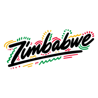 Zimbabwe Handwritten Colorful Lettering Sticker