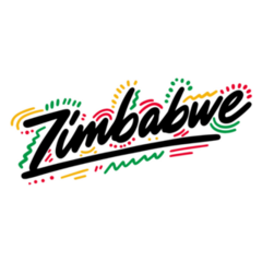 Zimbabwe Handwritten Colorful Lettering Sticker