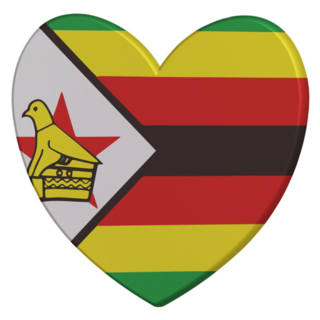 Zimbabwe Heart Flag Sticker