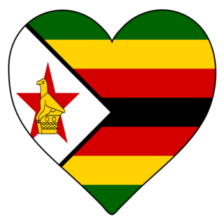 Zimbabwe Heart Shape Flag Sticker