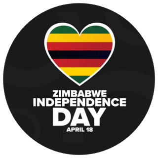 Zimbabwe Independence Day Heart Sticker