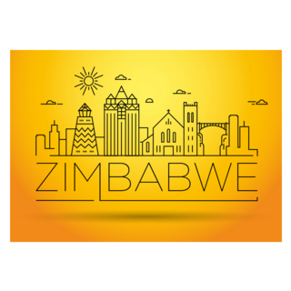 Zimbabwe Linear Skyline Sticker