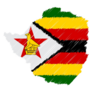 Zimbabwe Map Color Hand Drawn Sticker