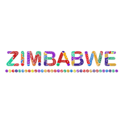 Zimbabwe Multicolored Bright Sticker