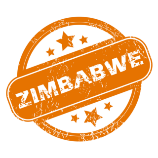 Zimbabwe Orange Stamp Sticker