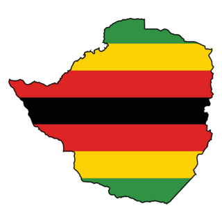 Zimbabwe Outline Flag Map Sticker