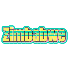 Zimbabwe Retro Lettering Sticker