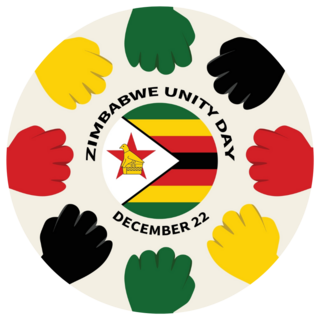 Zimbabwe Unity Day Fists Illustration Sticker