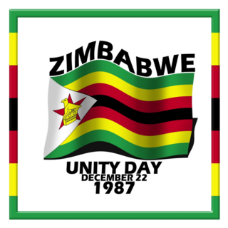 Zimbabwe Unity Day Flag Banner Sticker