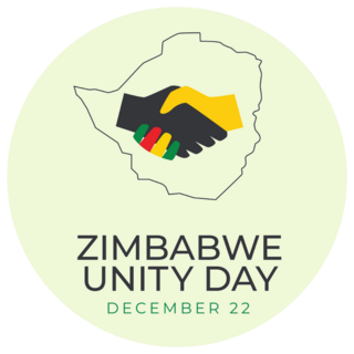 Zimbabwe Unity Day Map Sticker