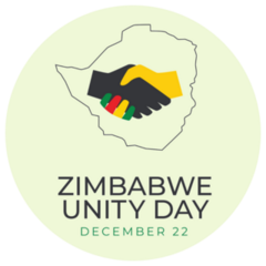 Zimbabwe Unity Day Map Sticker