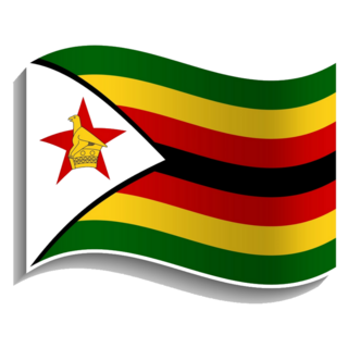Zimbabwe Waving Flag Icon Sticker