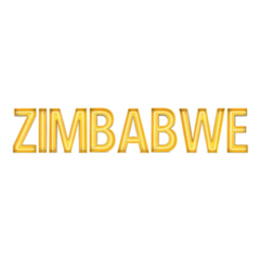 Zimbabwe Yellow Neon Style Lettering Sticker