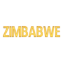 Zimbabwe Yellow Neon Style Lettering Sticker