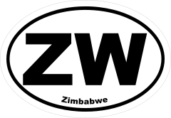 Zimbabwe Zw Oval Sticker