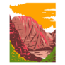Zion Canyon In Zion National Park Utah Illustration Sticker