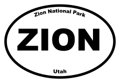 Zion National Park Oval Sticker