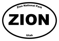 Zion National Park Oval Sticker