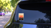 Zion National Park Poster Illustration Sticker on a Rear Car Window (New) example