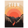 Zion National Park Poster Illustration Sticker
