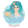 Zodiac Aquarius Woman Of The Sea Sticker