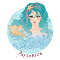Zodiac Aquarius Woman Of The Sea Sticker