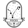 Zodiac Badge Constellation Pisces Sticker
