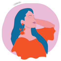 Zodiac Cancer Portrait Illustration Sticker
