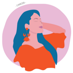 Zodiac Cancer Portrait Illustration Sticker
