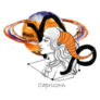 Zodiac Capricorn Girl With Horns Against Saturn Sticker