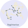 Zodiac Constellation Of Sagittarius In Sky Sticker 
