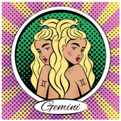 Zodiac Gemini Pop Art Illustration Sticker