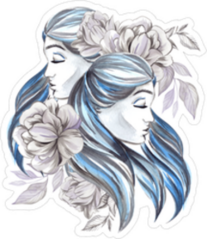 Zodiac Gemini Watercolor Sticker
