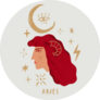 Zodiac Girl Aries Character Boho Sticker