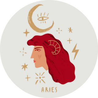 Zodiac Girl Aries Character Boho Sticker